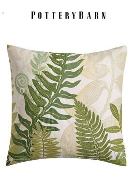 POTTERY BARN Fern Embroidered Euro Sham